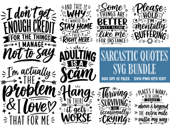 Sarcastic Quotes SVG Bundle - Download Now