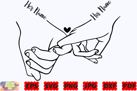 Holding Hands SVG | Couple Hands SVG - Download Now